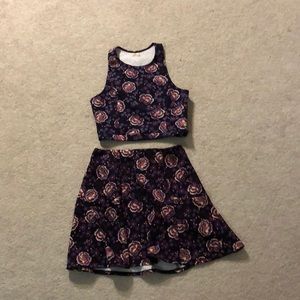 Hollister matching crop top and skirt